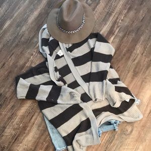 Hooded stripped cardigan!!